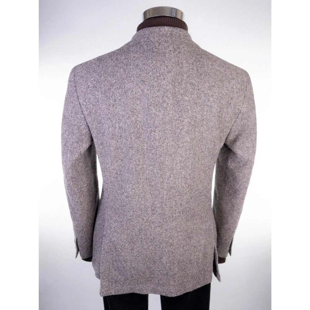 JKT New York Blazer Sport Coat 38R Herringbone Light Brown Two Button Jacket